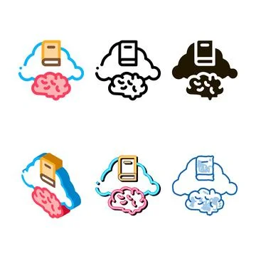 Book cloud icon vector outline clean Stock Illustration
