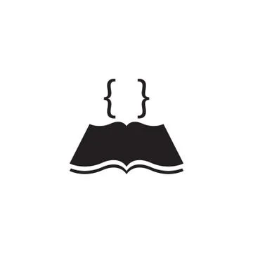 Book code vector icon logo design Stock Illustration
