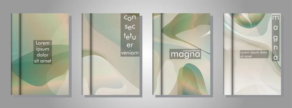 Book collection with abstract liquid patterns as background. suitable for any Stock Illustration