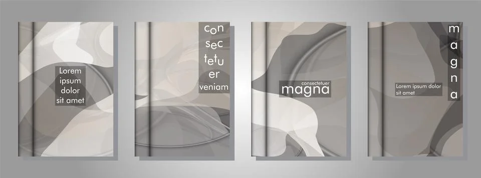 Book collection with abstract liquid patterns as background. suitable for any Stock Illustration