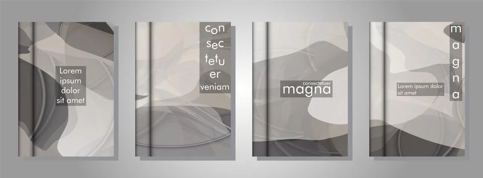 Book collection with abstract liquid patterns as background. suitable for any Stock Illustration