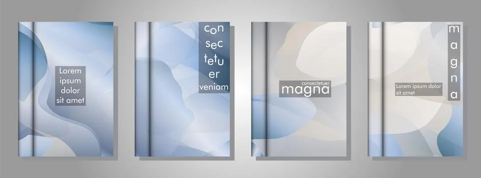 Book collection with abstract liquid patterns as background. suitable for any Stock Illustration
