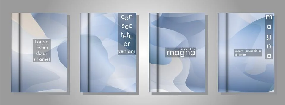 Book collection with abstract liquid patterns as background. suitable for any Stock Illustration