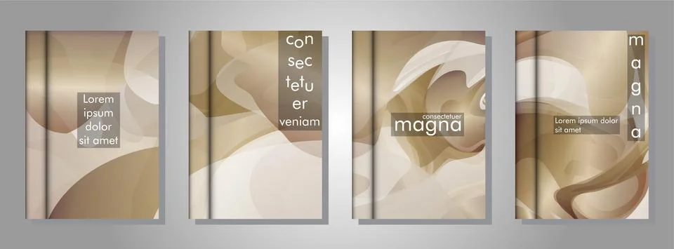 Book collection with abstract liquid patterns as background. suitable for any Stock Illustration