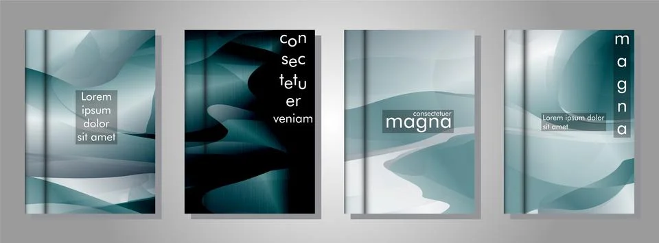 Book collection with abstract liquid patterns as background. suitable for any Stock Illustration