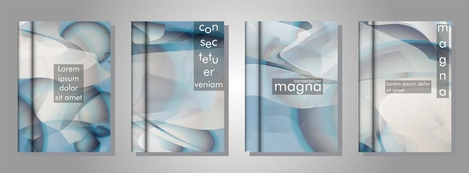 Book collection with abstract liquid patterns as background. suitable for any Stock Illustration