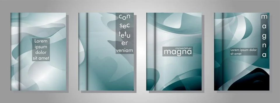 Book collection with abstract liquid patterns as background. suitable for any Stock Illustration