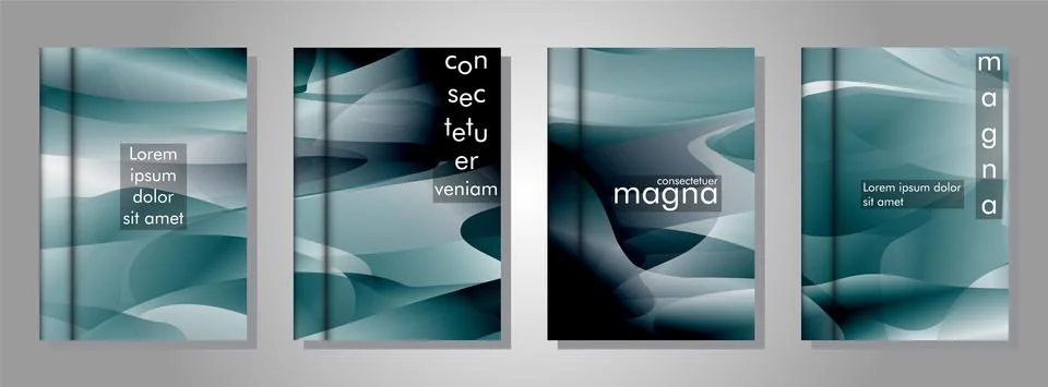 Book collection with abstract liquid patterns as background. suitable for any Stock Illustration