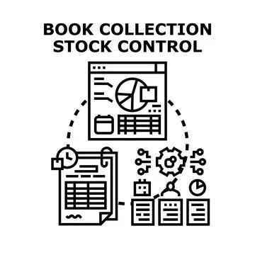 Book collection stock control managing inventory process Stockillustratie