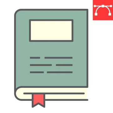 Book color line icon, school and education, book sign vector graphics, editable Stock Illustration