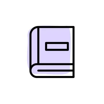 Book with color shadow vector icon in book set Stock Illustration