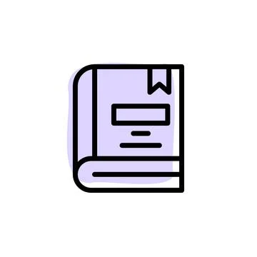 Book with color shadow vector icon in book set Stock Illustration