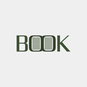Book conceptual typography vector logo design Stock Illustration
