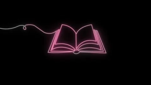 Book continuous one line art animation. Line drawing open book. School educa Stock Footage 310581593