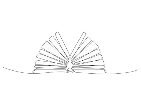 Book continuous one line art. Stock Illustration