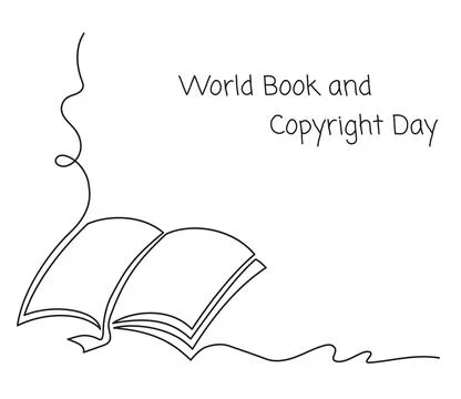 Book Continuous One Line Drawing. Stock Illustration