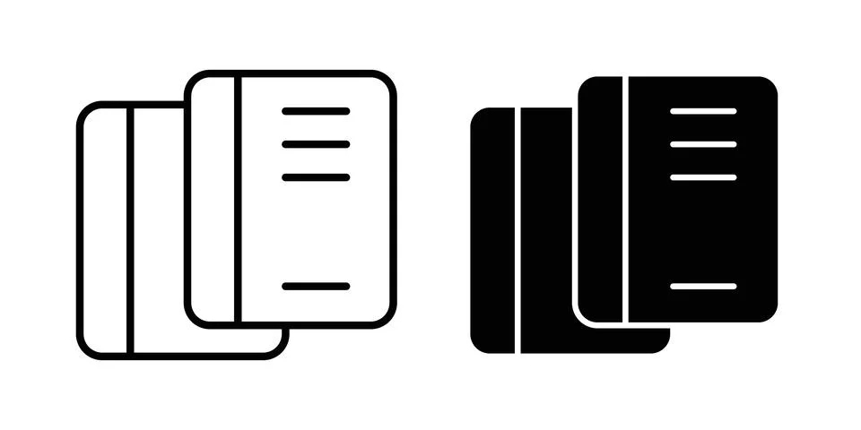 Book copy icon vector, symbol, logo illustrations Stock Illustration
