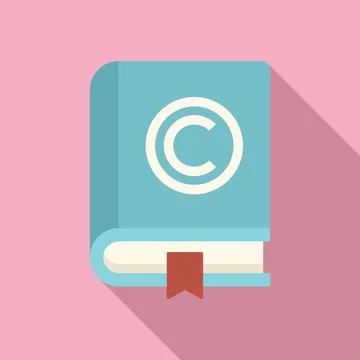 Book copywrite icon flat vector. Web design 库存插图