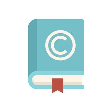 Book copywrite icon flat vector. Web design Stockillustratie