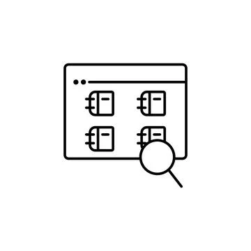 Book course lesson search icon. Simple line, outline vector of e-learning system Illustrazione stock