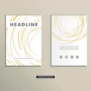 Book cover with abstract colored lines and circles Stock Illustration