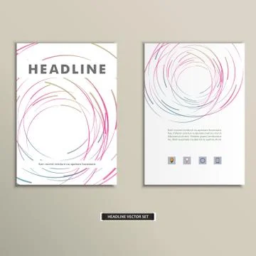 Book cover with abstract colored lines and circles Stock Illustration