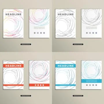 Book cover with abstract colored lines and circles Stock Illustration