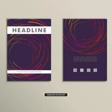Book cover with abstract colored lines and circles Stock Illustration