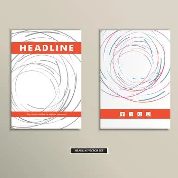 Book cover with abstract colored lines and circles Illustrazione stock