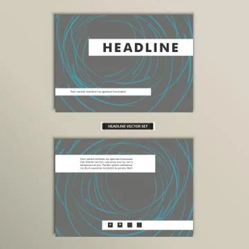 Book cover with abstract colored lines and circles Stock Illustration