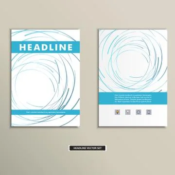 Book cover with abstract colored lines and circles Stock Illustration