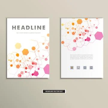 Book cover with abstract figures connected lines Stock Illustration