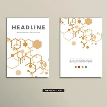 Book cover with abstract figures connected lines Stock Illustration