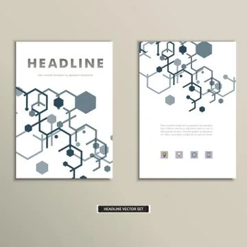 Book cover with abstract figures connected lines Stock Illustration