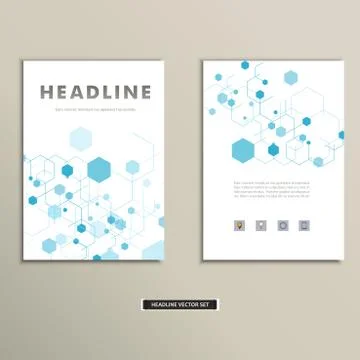 Book cover with abstract figures connected lines Stock Illustration