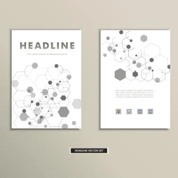 Book cover with abstract figures connected lines Stock Illustration