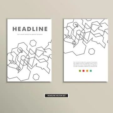 Book cover with abstract linear circuits eps Illustrazione stock