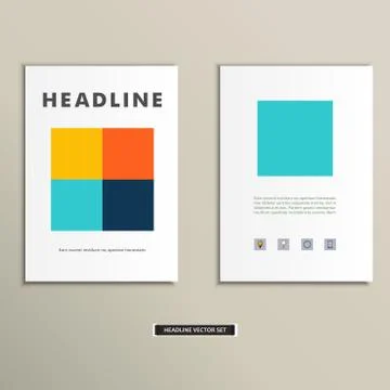 Book cover with large colored squares eps Stock Illustration