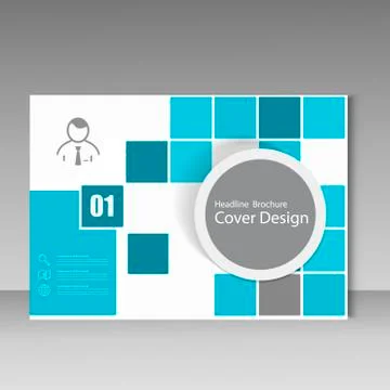 Book cover layout design, Abstract flyer templates with square Illustrazione stock