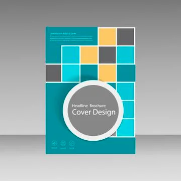 Book cover layout design, Abstract flyer templates with square Stock Illustration