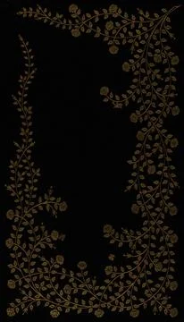 Book cover pattern with  spray of roses and leaves against a dark blue pattern. Stock Illustration