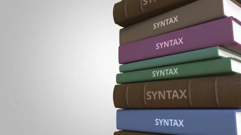 Book cover with SYNTAX title, 3D rendering 스톡 일러스트