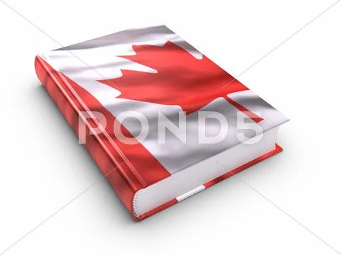 Book covered with canadian flag Stock Illustration