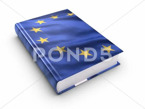 Book covered with european union flag Stock Illustration