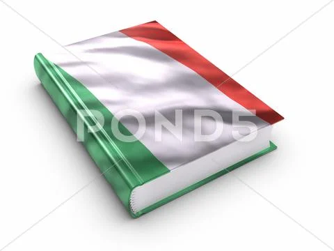 Book covered with italian flag Stock Illustration