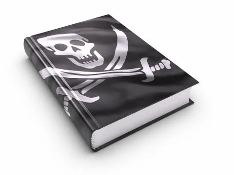Book covered with pirates flag Illustrazione stock