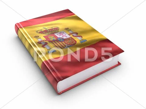 Book covered with spanish flag Stock Illustration