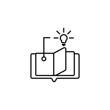 Book creative idea education icon. Simple line, outline vector of e-learning Stock Illustration