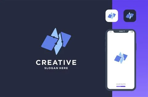 Book data transition logo business brand inspiration Stock Illustration