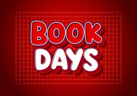 Book days text on red background Stock Illustration